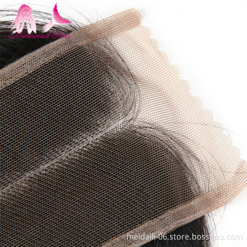 Tangle Free Shedding Free Straight Hair Natural Color Virgin Brazilian 4*4 Lace Closure cheap human hair bundles